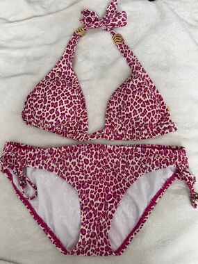 Gianni Bini Pink Leopard Print Bikini